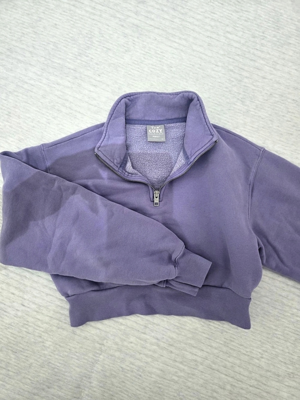 Top Cozy Purple Quarter-Zip Sweatshirt Size 6-7